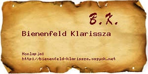 Bienenfeld Klarissza névjegykártya